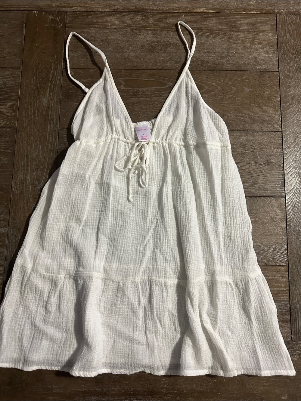 Xhilaration White Gauze Tie-Front Spaghetti Strap Dress